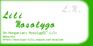 lili mosolygo business card